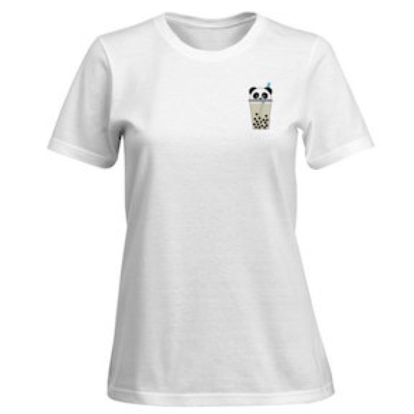 bengbuPANDA 100% Cotton Women’s Cut Boba Tea-Shirt - Picture 1 of 4